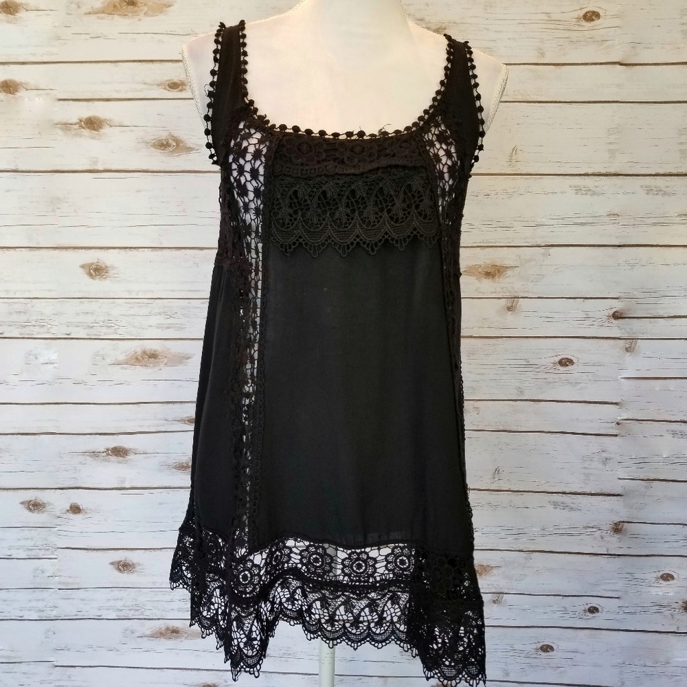 Haute Society Black Crochet Lace Dress
